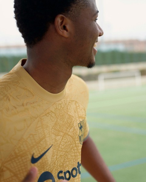 FC Barcelona Fodboldsæt Børn 2022-23 Robert Lewandowski 9 Udebanetrøje